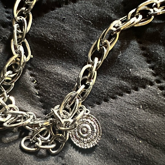 16”, vintage 925 silver necklace w butterfly pendant w cz clear stones - Picture 6 of 10